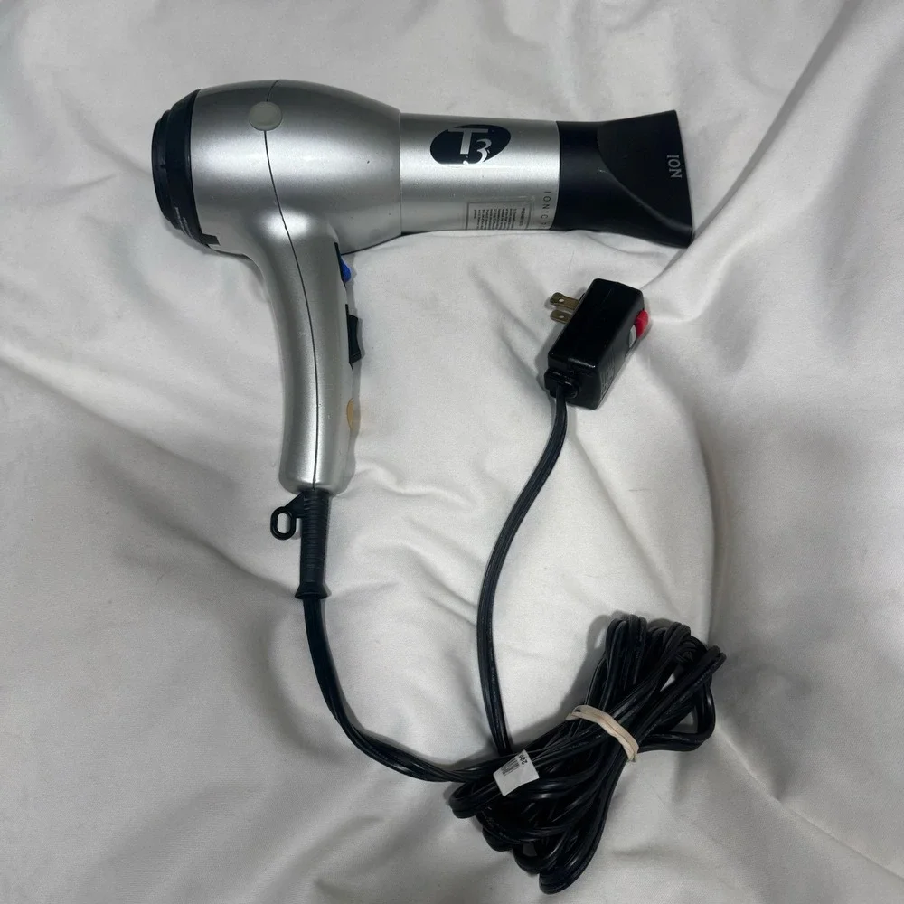 T3 Professional Tourmaline Hair Dryer Silver Ionic Power ION Blow Dryer Tested